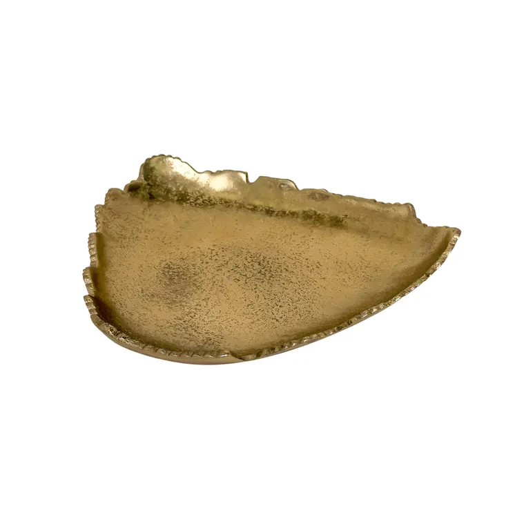 9" Gold Aluminum Torn Edge Triangular Serving Bowl