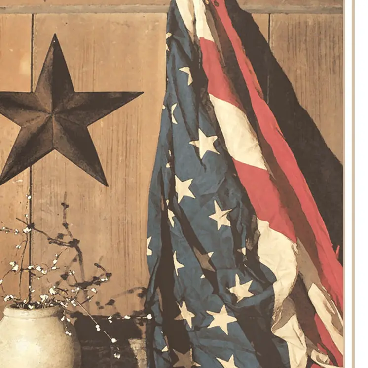 Set Of Two Star Spangled Night God And Country White Framed Wall Art