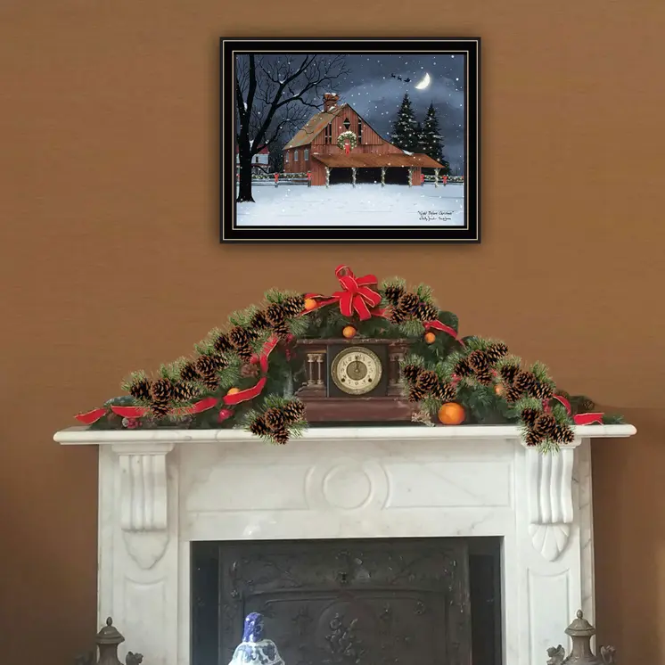 Night Before Christmas Black Framed Wall Art