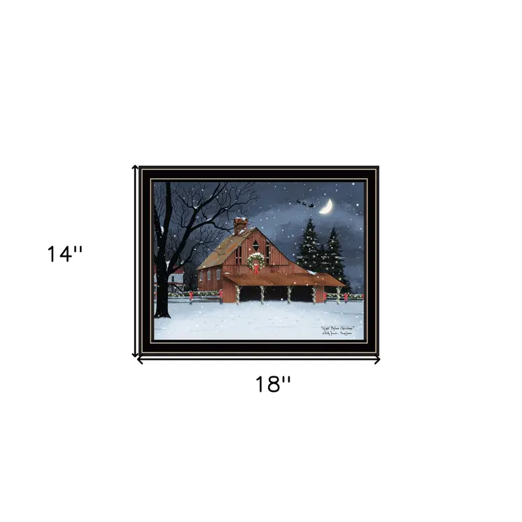 Night Before Christmas Black Framed Wall Art