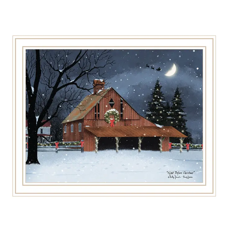 Night Before Christmas White Framed Wall Art