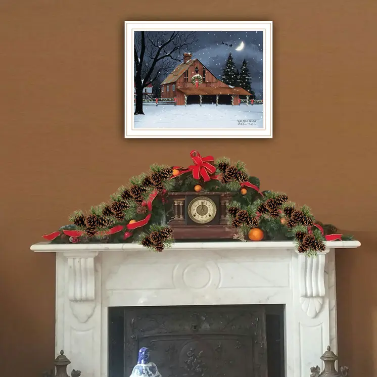 Night Before Christmas White Framed Wall Art
