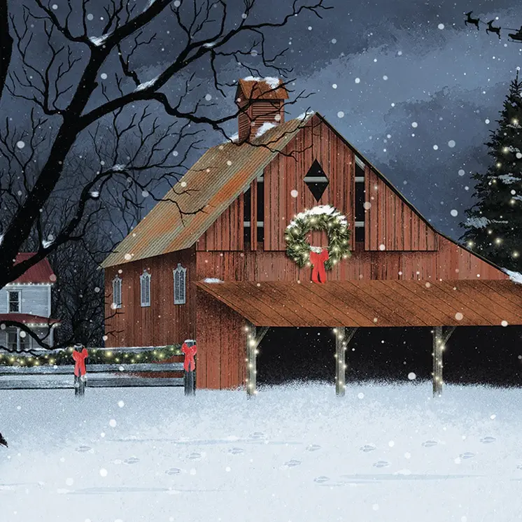 Night Before Christmas White Framed Wall Art