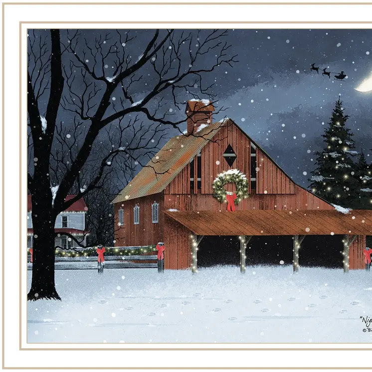 Night Before Christmas White Framed Wall Art