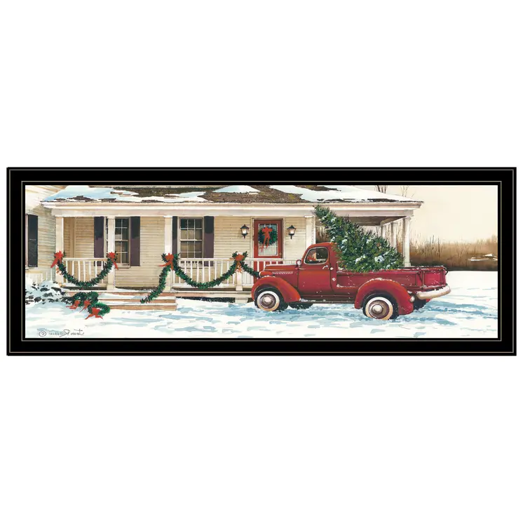 Preparing for Christmas Black Framed Wall Art
