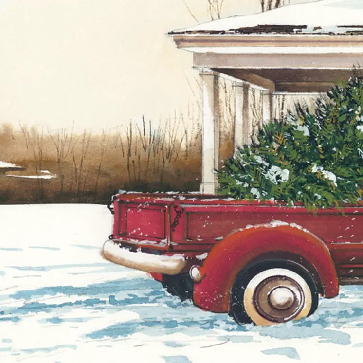 Preparing for Christmas White Framed Wall Art