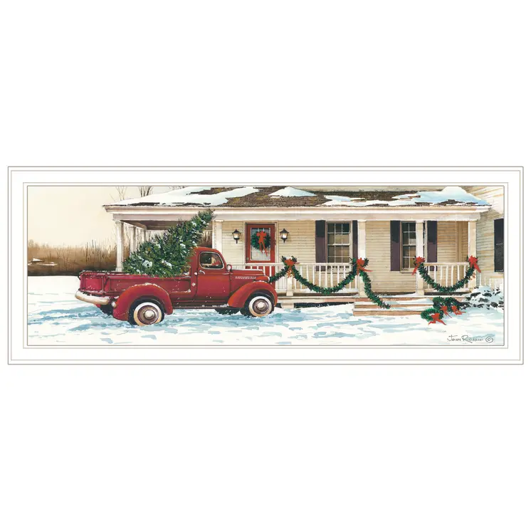 Preparing for Christmas White Framed Wall Art
