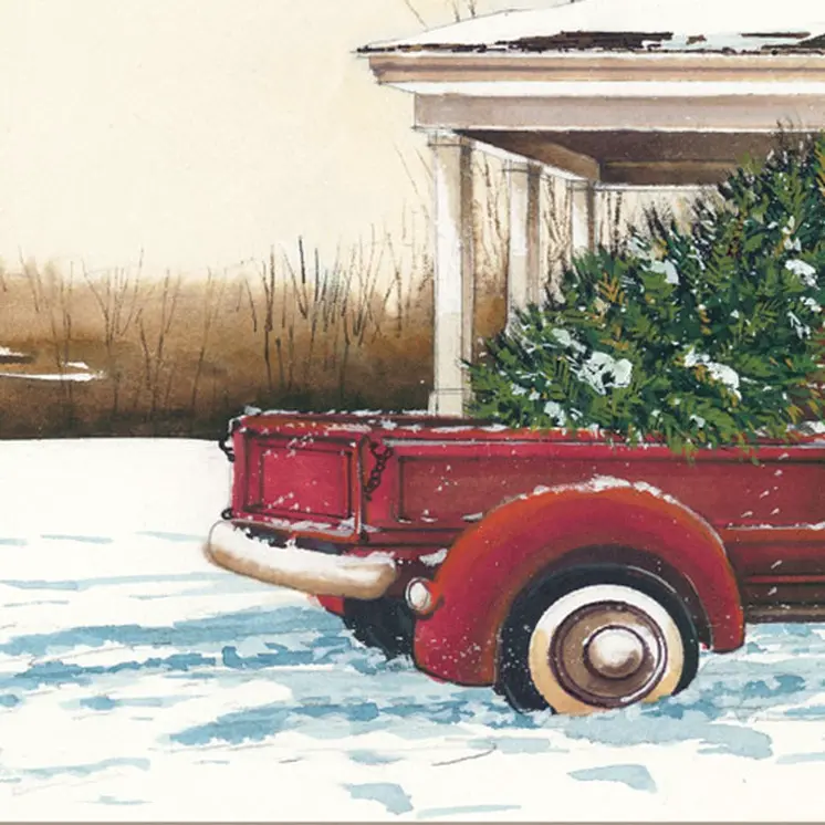 Preparing for Christmas White Framed Wall Art