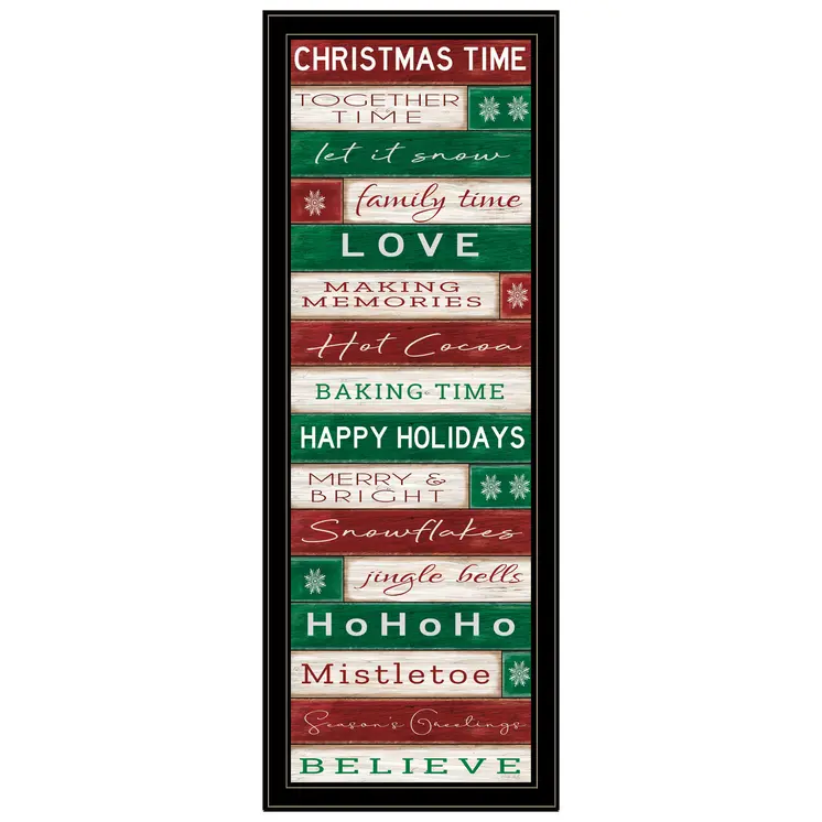 Christmas Time Black Framed Wall Art