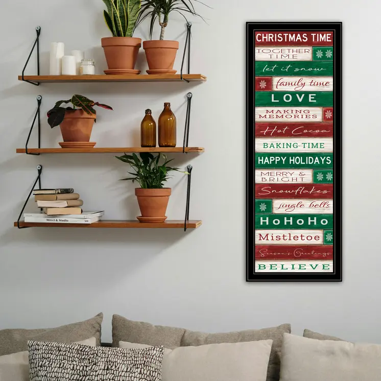 Christmas Time Black Framed Wall Art
