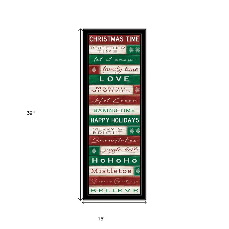 Christmas Time Black Framed Wall Art