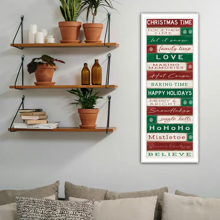 Christmas Time White Framed Wall Art