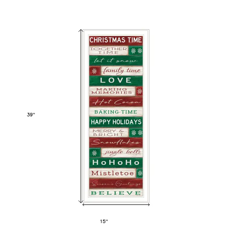 Christmas Time White Framed Wall Art