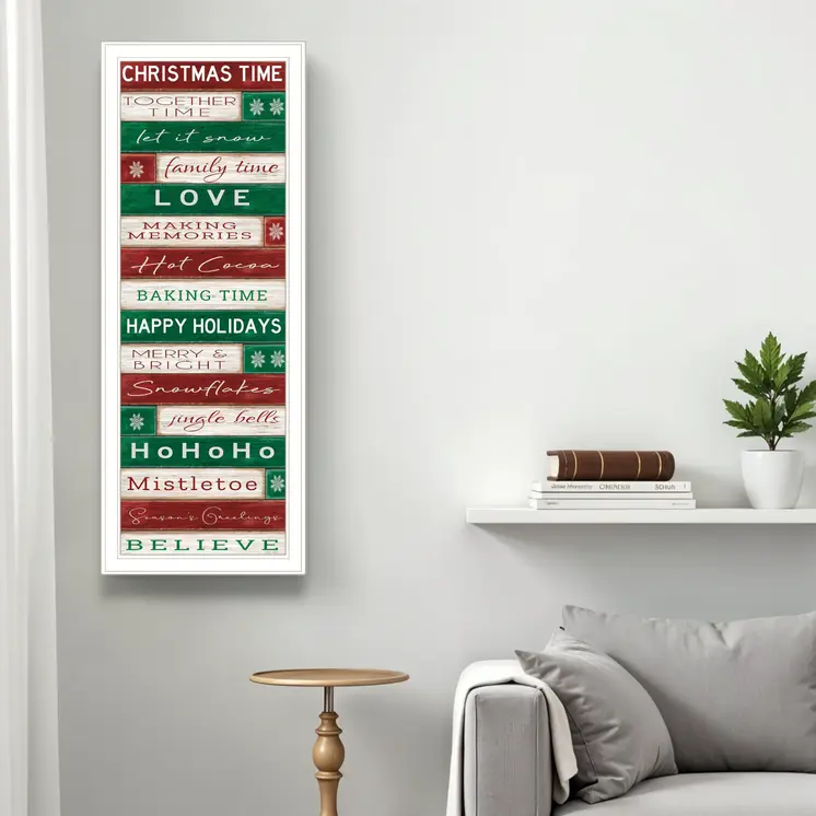 Christmas Time White Framed Wall Art