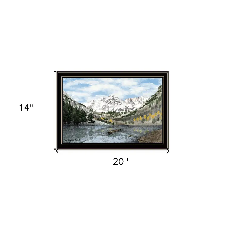 Snowy Mountain Landscape  Black Framed Wall Art