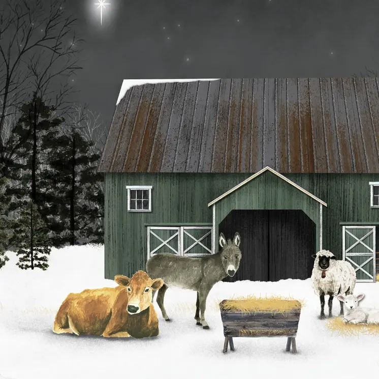 Remembering the Night Christmas Manger White Framed Wall Art