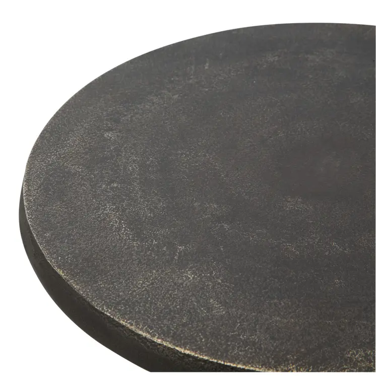 25" Bronze And White Aluminum Round Pedestal End Table