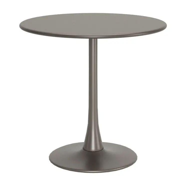 32" Taupe Steel Pedestal Base Round Top Dining Table