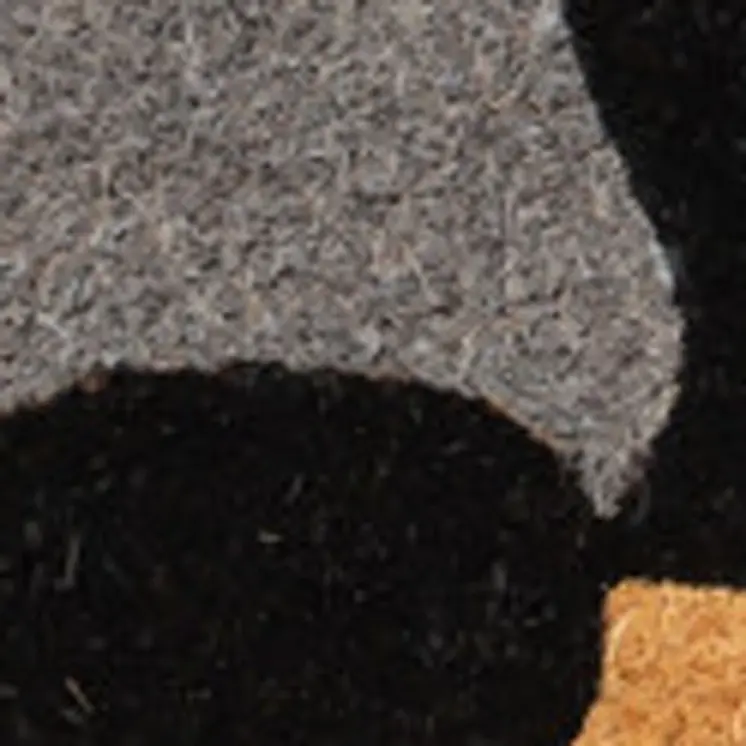 18" X 30" Beige and Black Coir Animal Print Outdoor Door Mat