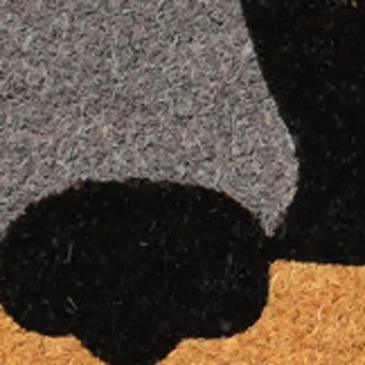 18" X 30" Beige and Black Coir Animal Print Outdoor Door Mat