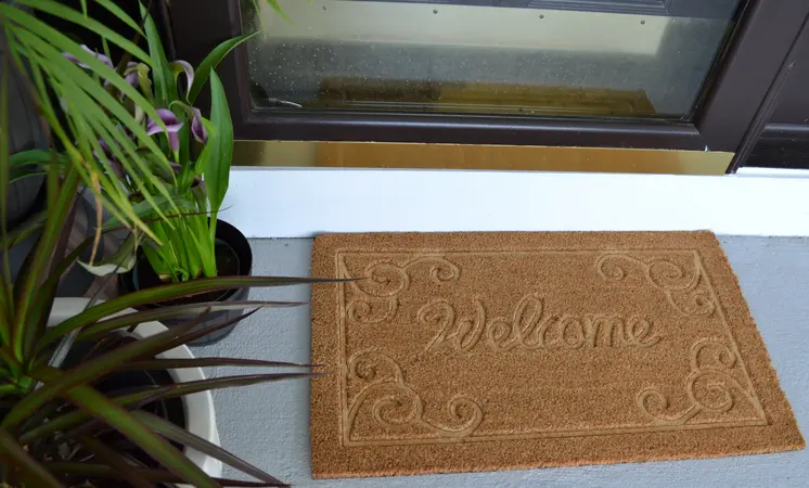 18" X 30" Beige and White Coir Vines Welcome Outdoor Door Mat