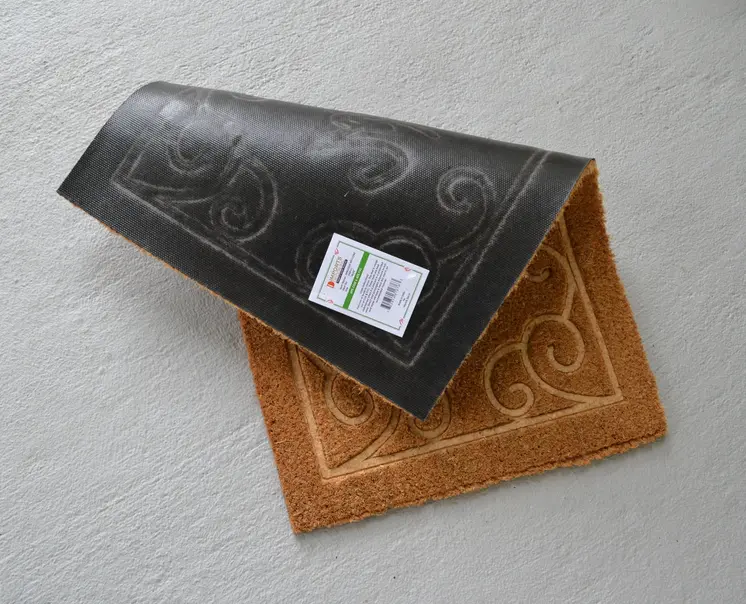 18" X 30" Beige and White Coir Vines Welcome Outdoor Door Mat