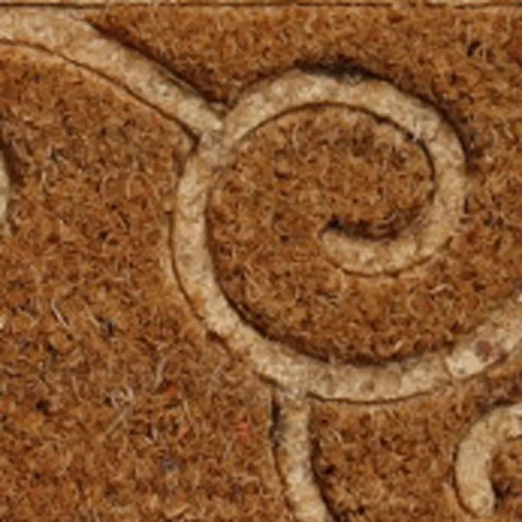 18" X 30" Beige and White Coir Vines Welcome Outdoor Door Mat