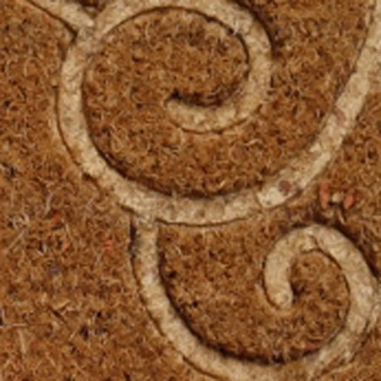 18" X 30" Beige and White Coir Vines Welcome Outdoor Door Mat