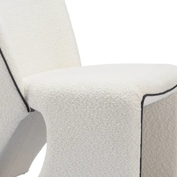 29" Ivory Faux Shearling And Upholstered Side Chair