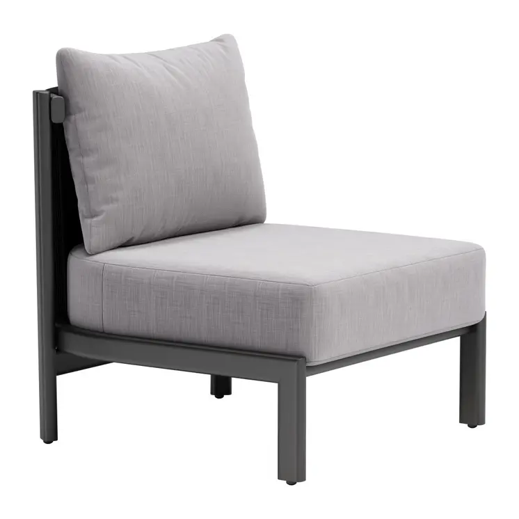 28" Gray And Black Fabric Side Chair