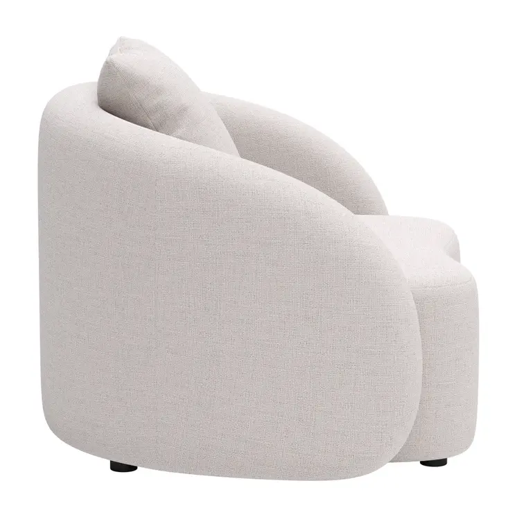 42" Beige Outdoor Accent Chair with Beige Cushions