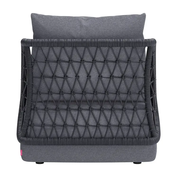 33" Gray Outdoor Accent Chair with Gray Cushions