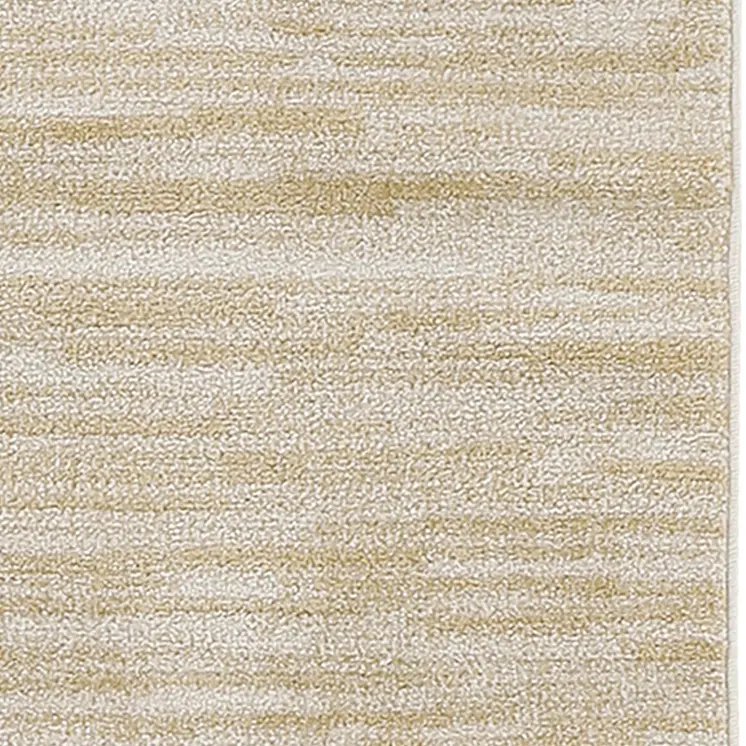 2' X 4' Ivory And Gold Abstract Indoor Outdoor Area Rug