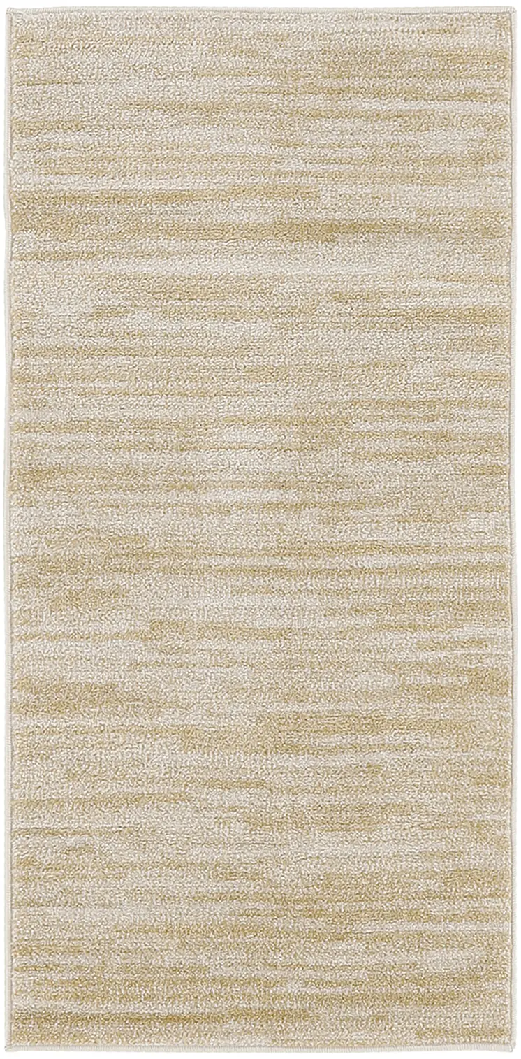 2' X 4' Ivory And Gold Abstract Indoor Outdoor Area Rug