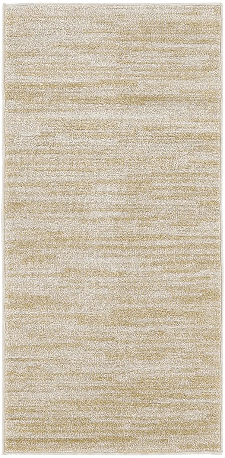 2' X 4' Ivory And Gold Abstract Indoor Outdoor Area Rug