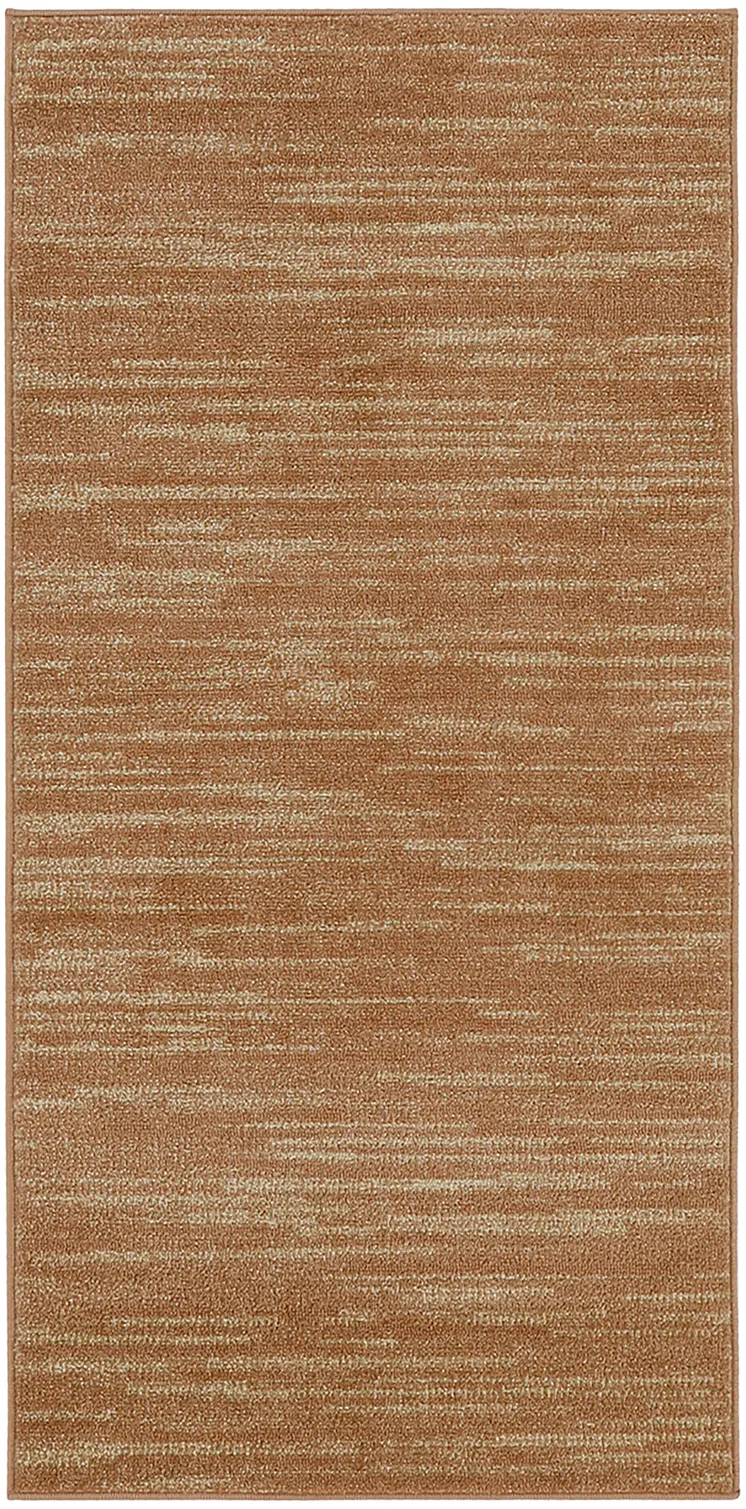 2' X 4' Rust And Beige Abstract Indoor Outdoor Area Rug