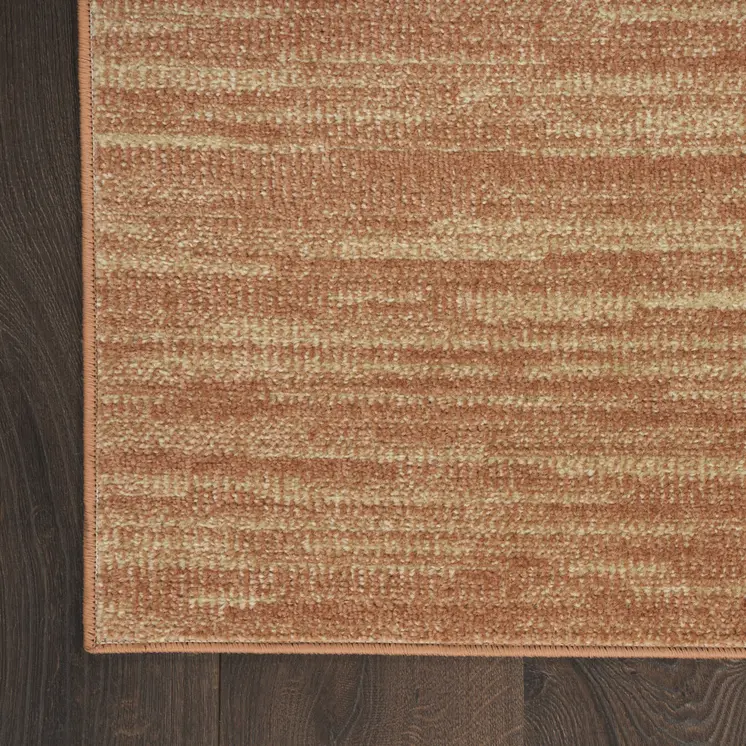 2' X 4' Rust And Beige Abstract Indoor Outdoor Area Rug