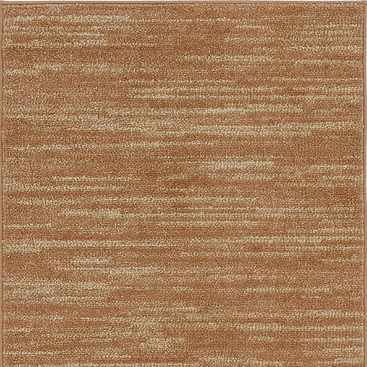 2' X 4' Rust And Beige Abstract Indoor Outdoor Area Rug