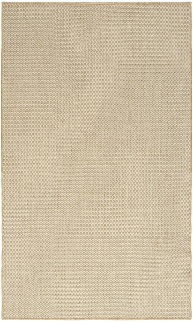 3' X 5' Natural And Ivory Geometric Indoor Outdoor Area Rug