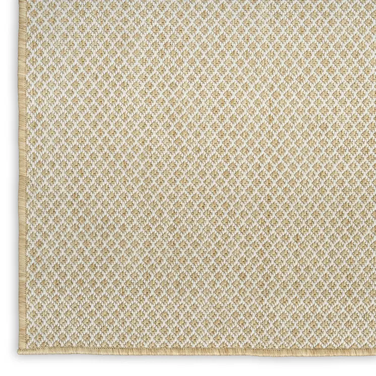 3' X 5' Natural And Ivory Geometric Indoor Outdoor Area Rug