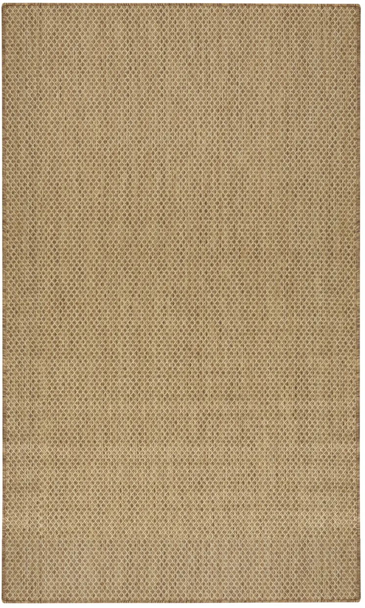 3' X 5' Tan And Brown Geometric Indoor Outdoor Area Rug