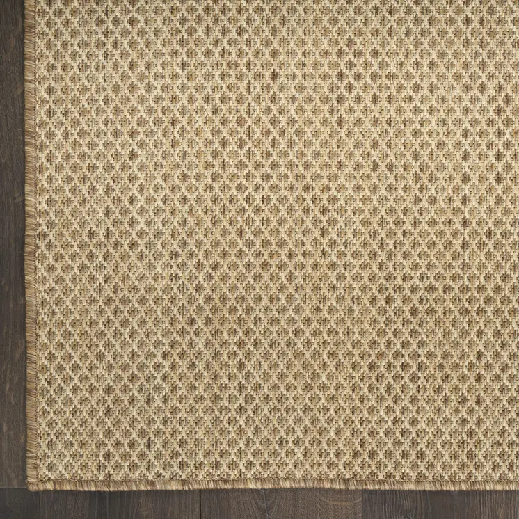 3' X 5' Tan And Brown Geometric Indoor Outdoor Area Rug