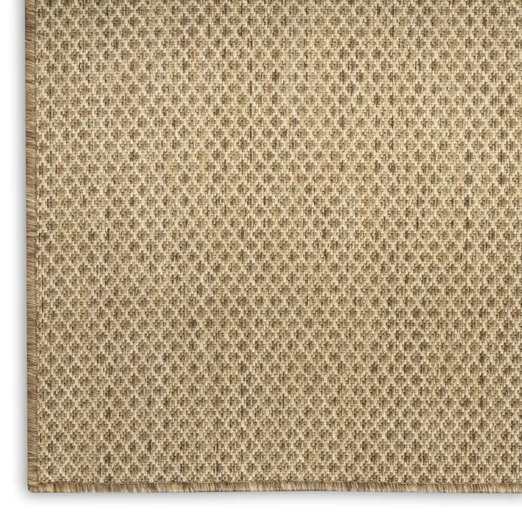 3' X 5' Tan And Brown Geometric Indoor Outdoor Area Rug