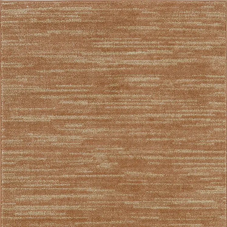 3' X 5' Rust And Beige Abstract Indoor Outdoor Area Rug