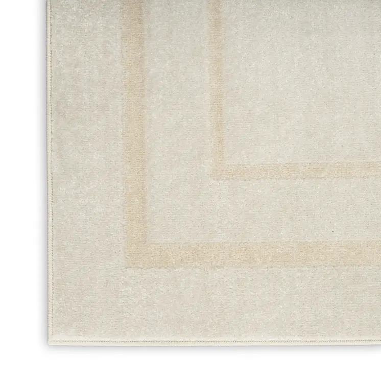 3' X 5' Ivory And Gold Indoor Outdoor Area Rug
