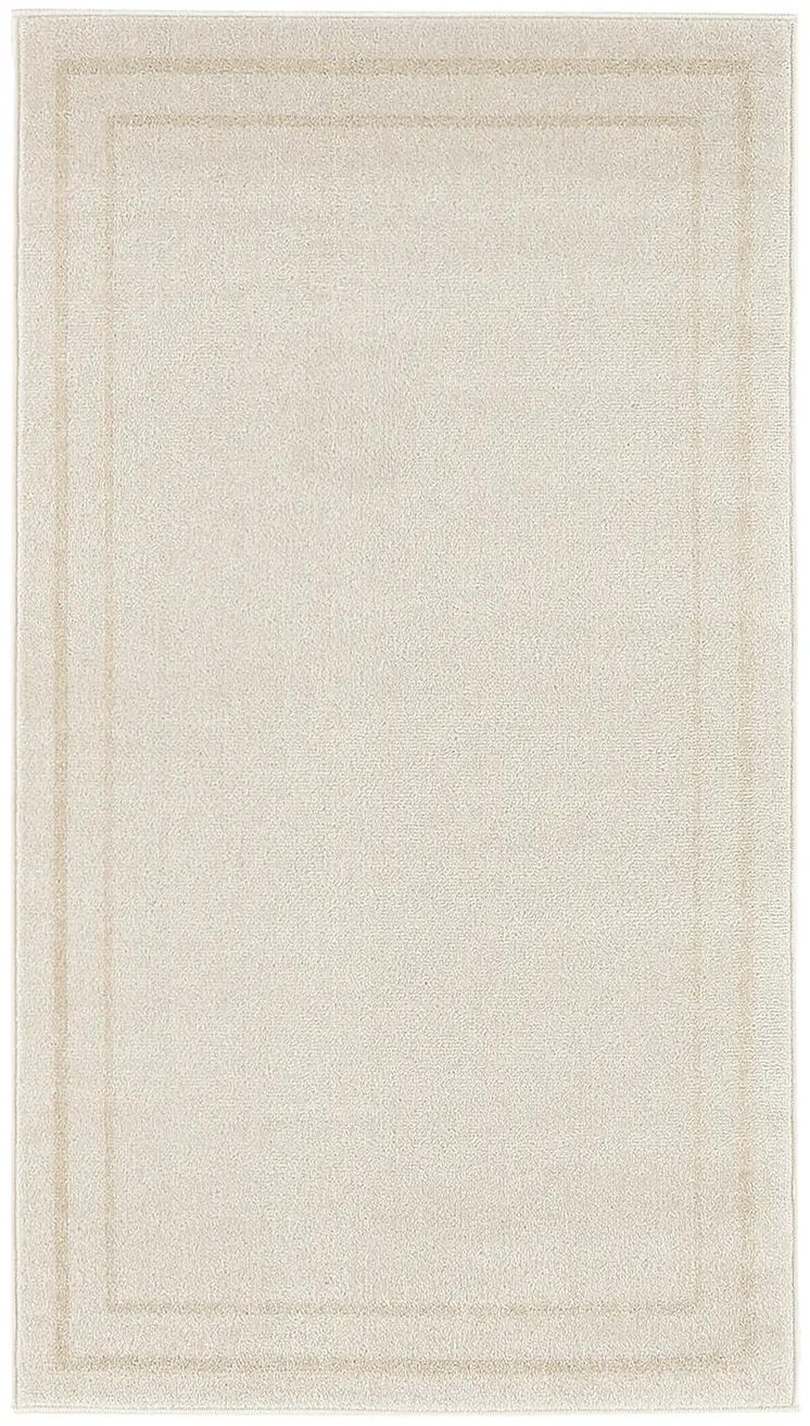 3' X 5' Ivory And Gold Indoor Outdoor Area Rug