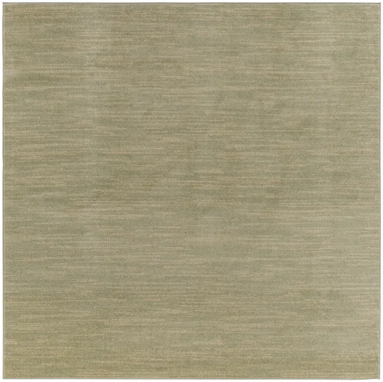 5' Green And Gold Square Abstract Indoor Outdoor Area Rug