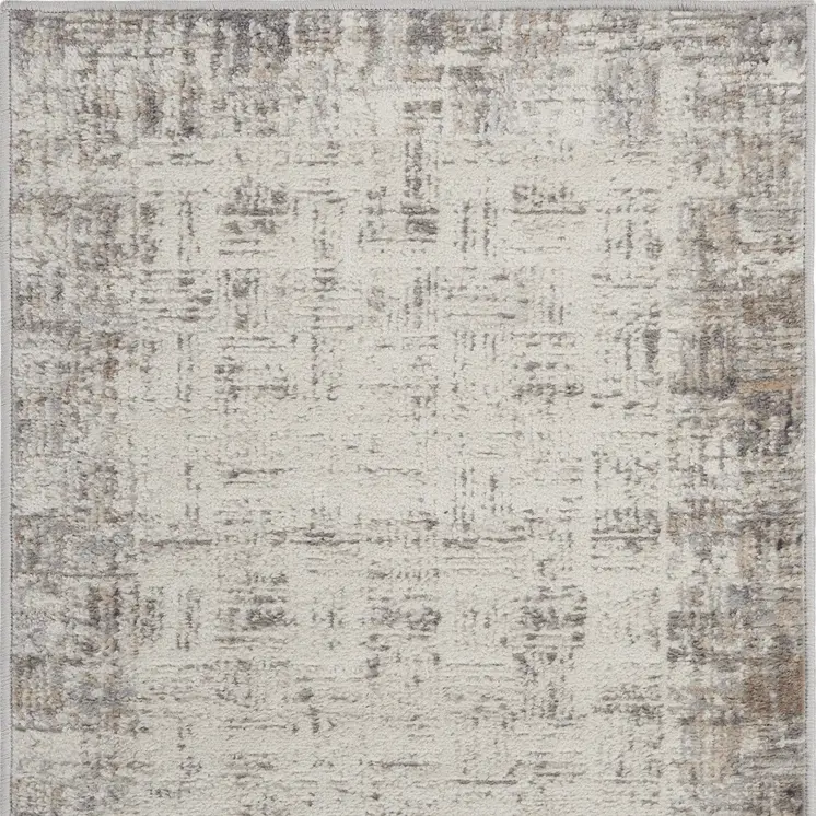 2' X 3' Ivory and Gray Abstract Area Rug