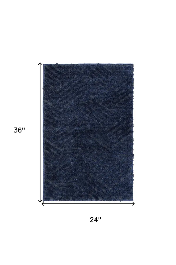 2' X 3' Blue Abstract Power Loom Area Rug