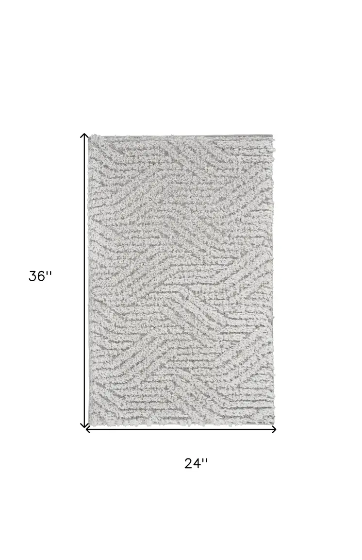 2' X 3' Gray Abstract Power Loom Area Rug